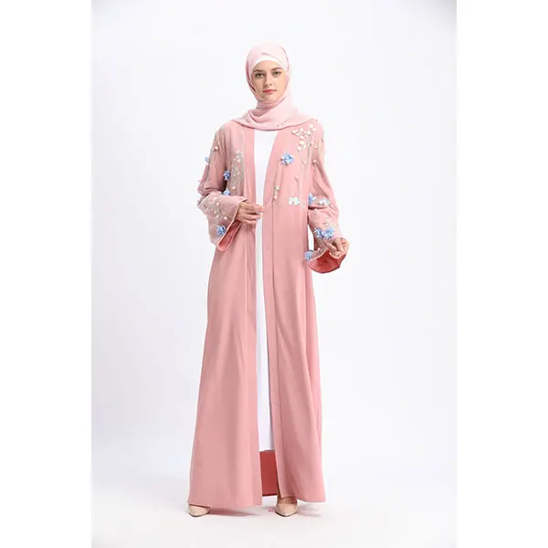 

90606-MSL14 latest fashion floral abaya muslim new dresses for women, 4 colors clothes for muslim