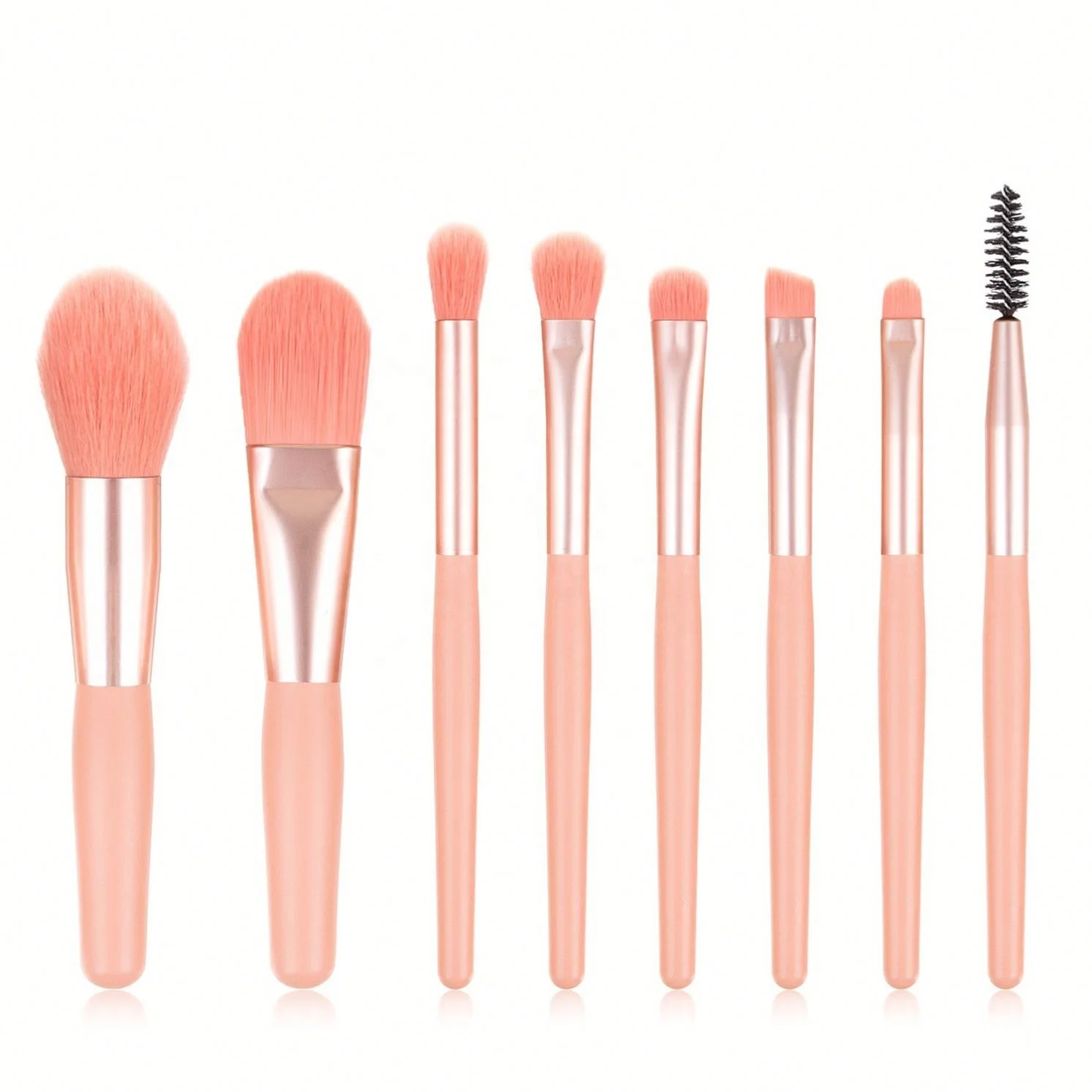 

Cute Pink Beauty Brush Sets 8 Pieces/Lot Fashion Portable Mini Make-Up Set