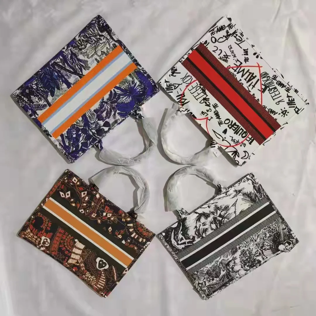 

SY 2021 Wholesale and retail stock brand handbags Painting and printing designer pattern women's tote bags, As picture