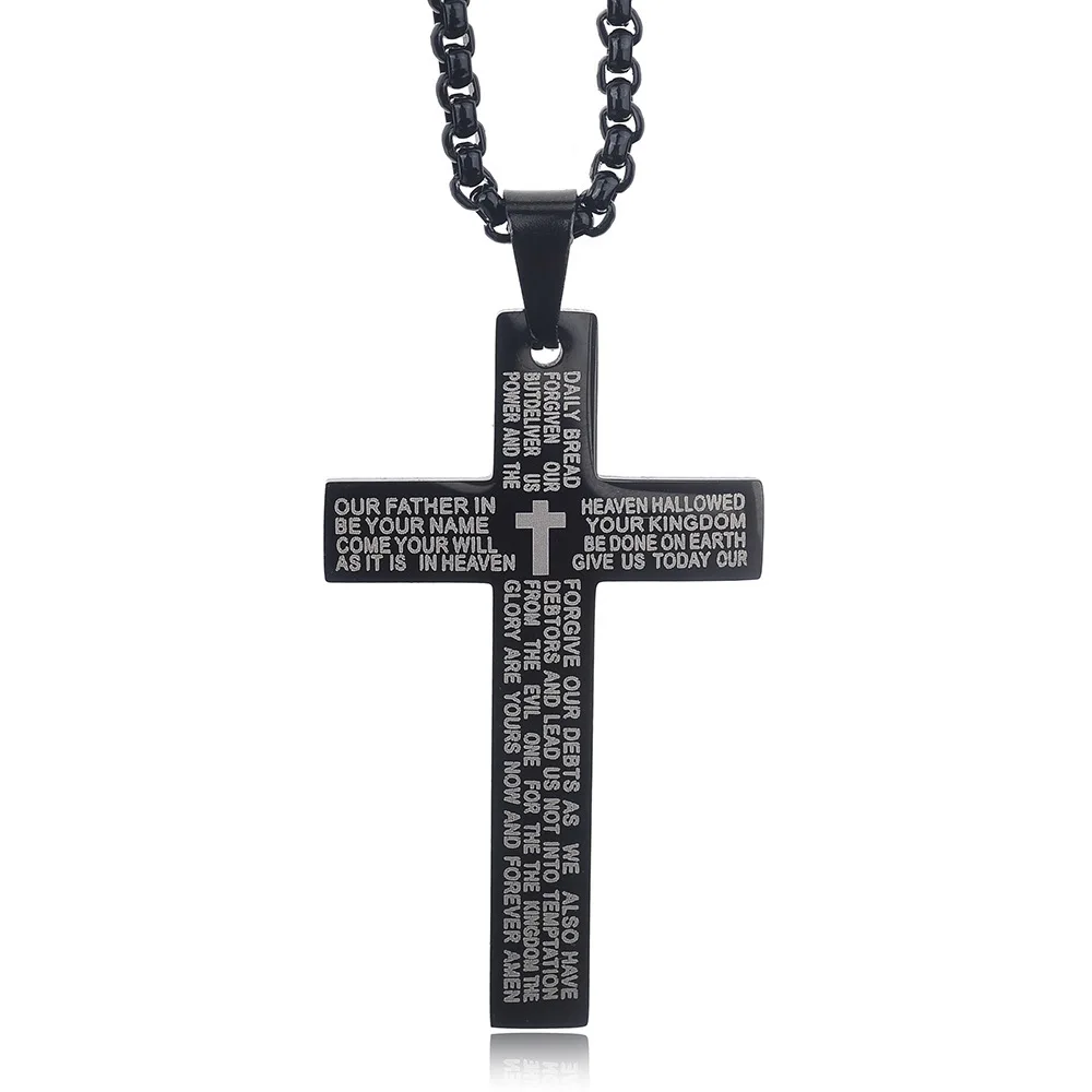 

2021 New Arrival Stainless Steel Bible Religion Cross Necklace Pendant