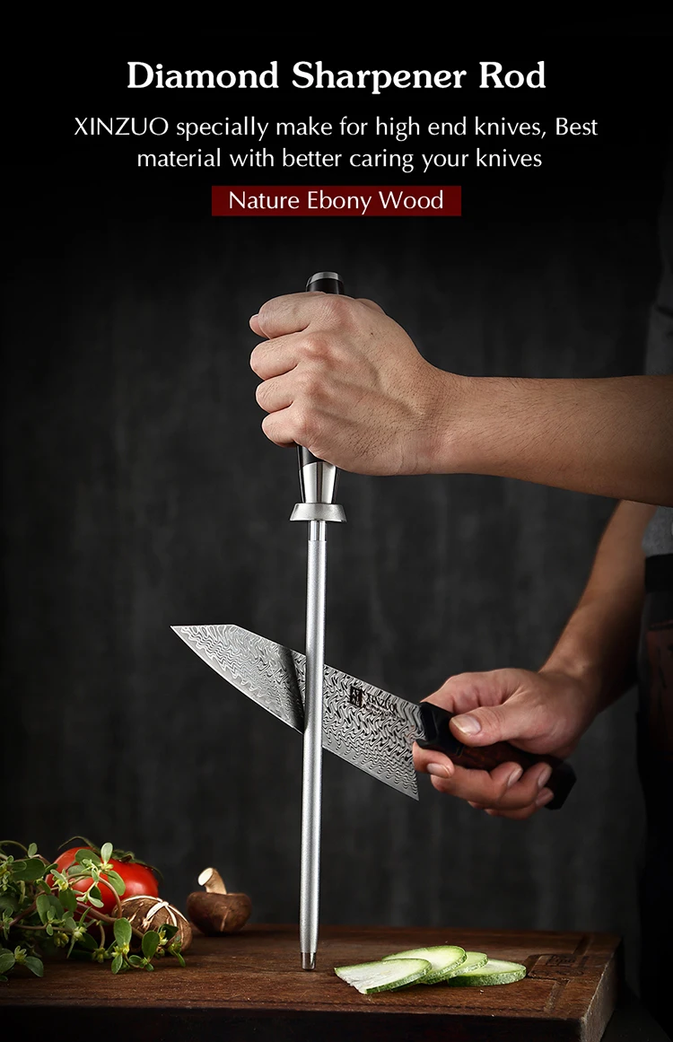 Use effortlessly diamond sharpen knife sharpening rod