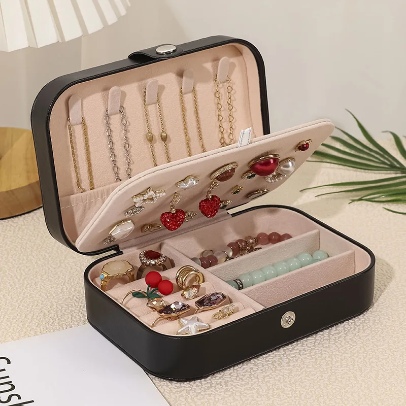 

Jewelry Packaging Box Two Layers Of Portable Jewelry box For Necklace Earring Bracelet