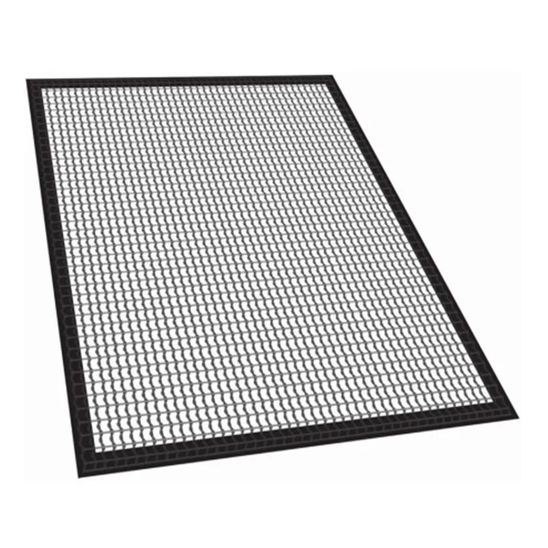 

BBQ Grill Mesh Non-Stick Heat Resistance Improve Thermal Conductivity Mats Non-Toxic And Tasteless Outdoor BBQ Pad, Black/ brown