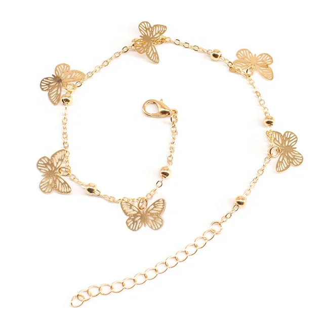 
Stainless steel butterfly anklet gold ladies anklet wholesale 