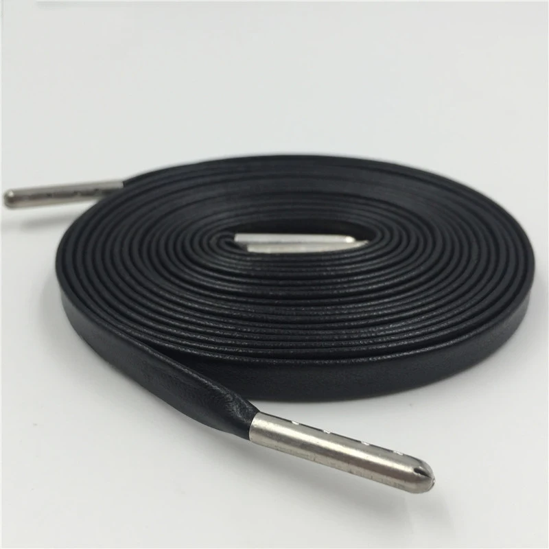 

Weiou wholesale Factory Support Customized length Printed Logo High Quality Flat Luxury Leather shoelaces Shoestring for shoes