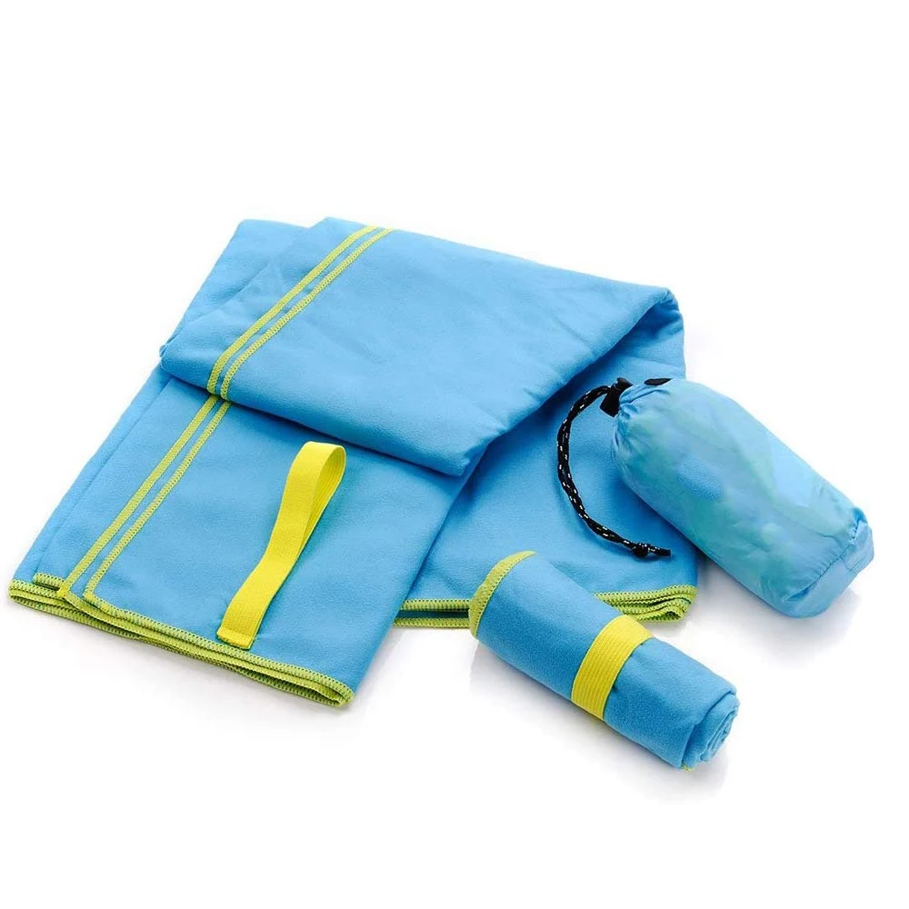 

Custom logo printed quick dry absorbent microfiber sports gym towel with package