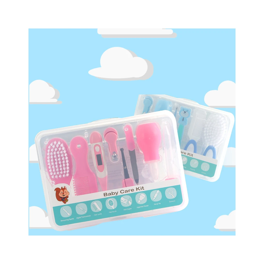 

8 In 1 Baby Nail Trimmer File Ear Pick With LED Light Newborn Infant Safety Manicure Tool Baby Health Care Kit