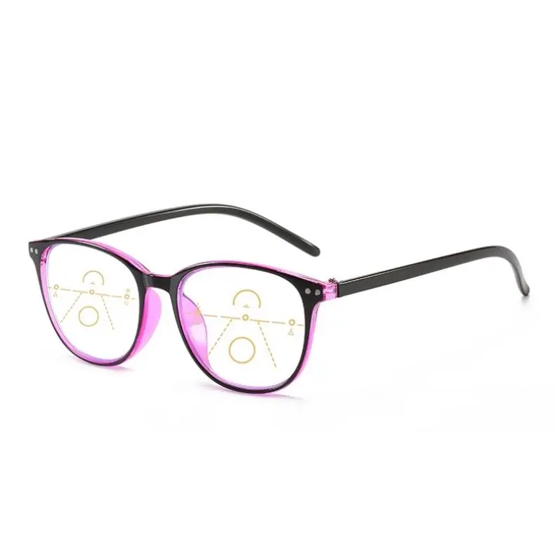 

seemfly Diopter +1.0 To +4.0 New Retro Comfortable Anti-blue Light Presbyopia Eyeglasses Progressive Multi-focus Reading Glasses, Custom colors
