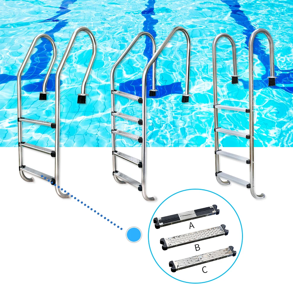 Stainless Steel 2-Pedal Non-Slip Swimming Pool Ladder Customizable Features