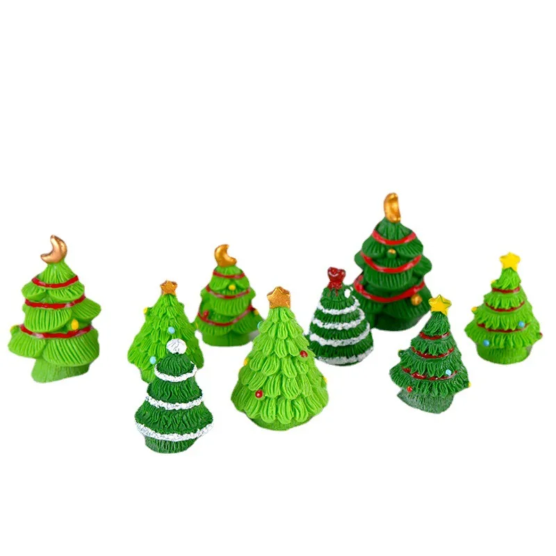 

Micro Landscape Decor Miniature Christmas trees mini Home Garden Statue Office Desktop Christmas Flower Pot Gifts