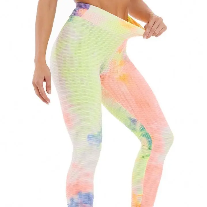 

2021 new arrivals Women's Nylon Spandex Tie-dye yoga pants fitness leggings with pockets workout yoga pants