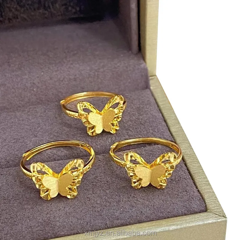 

Certified In Stock Wholesale Fashion OL Pure Gold 999 Ring Women's 5G Gold Butterfly Ring 24K Pure Gold Ring