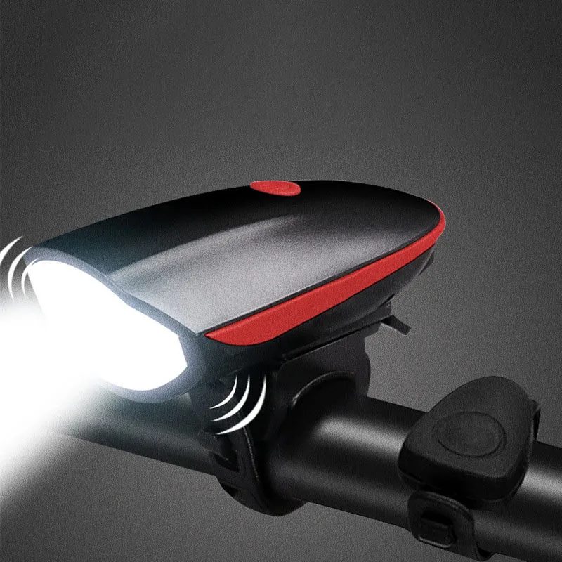 

Outdoor USB Led Bike Shakeproof Front Rechargeable Bicycle Light With Bike Recharge Cycling Head Light Horn