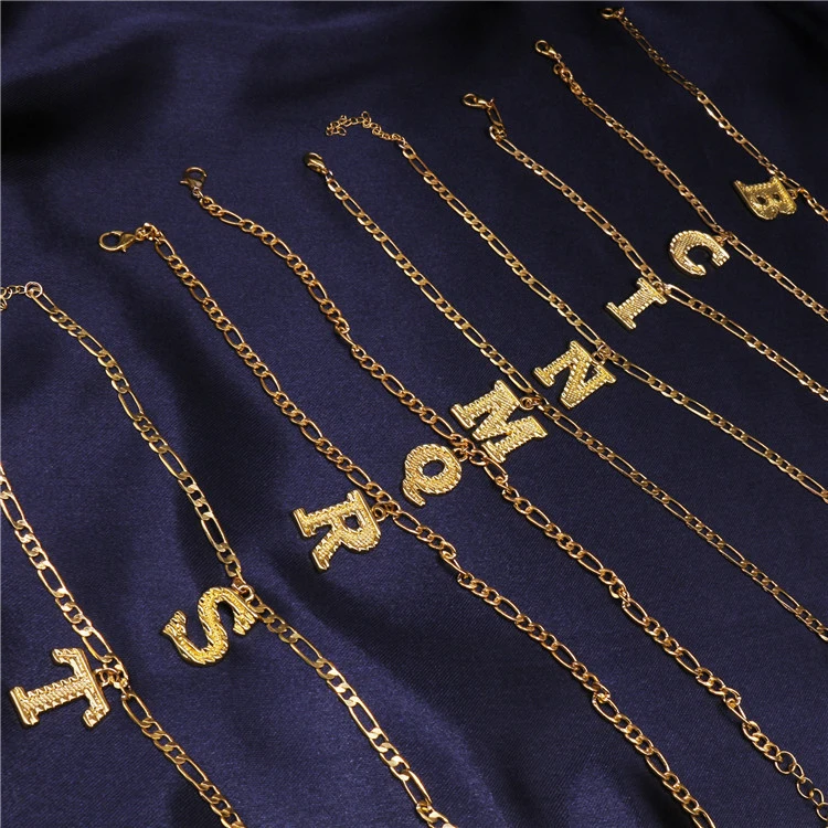 

fashion jewelry personality fashion 26 capital English letter anklet alloy bracelet, As picture