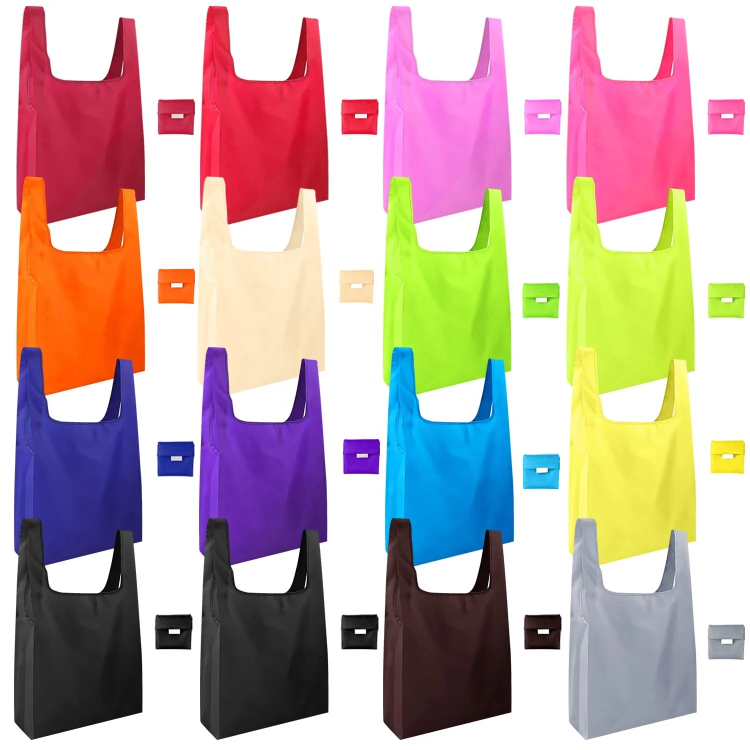 

Washable Folding Reusable Waterproof Grocery Shopping Bag, 50 different colors
