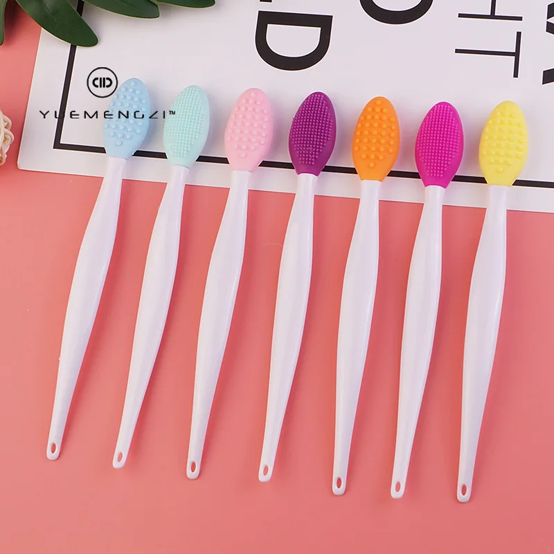 

Disposable silicone makeup tool facial scrubber exfoliating scrub mask lip silicon face brush, White/black/pink/blue/white