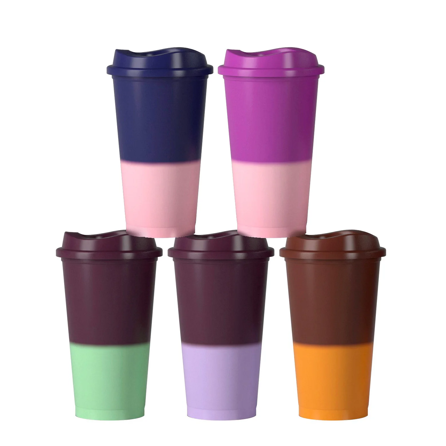 

16oz plastic cup With Removable Insert color changing cups