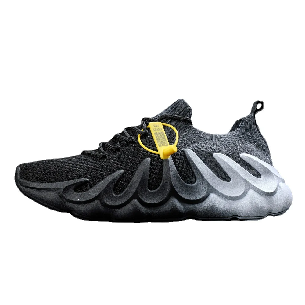 

Summer 2022 New Casual Fly Woven Mesh Breathable Volcanic Socks Shoes Lovers Running Sneakers, 3 colors