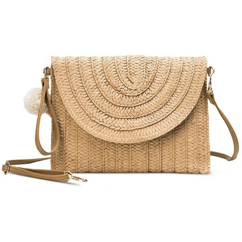 

Straw women clutch vintage boho crossbody bags spring hollow mesh straw woven hand bags