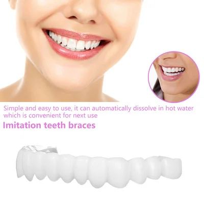 

New Snap Smile Customized Label Upper Lower False Teeth Cover Perfect Smile Veneers Comfort Fit Flex Denture Braces