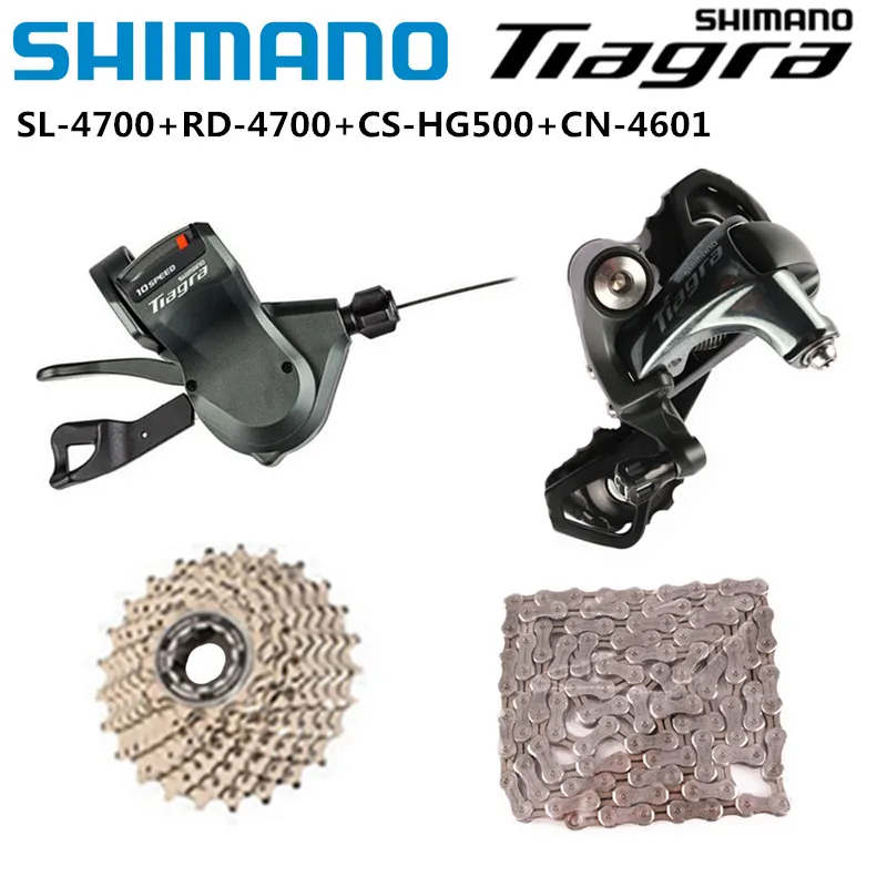 

Shimano Tiagra 4700 1x10s Groupset Shifter Lever Right 10s Rear Derailleur GS Cassette HG500 28t 34t CN 4601 112L Road Bike