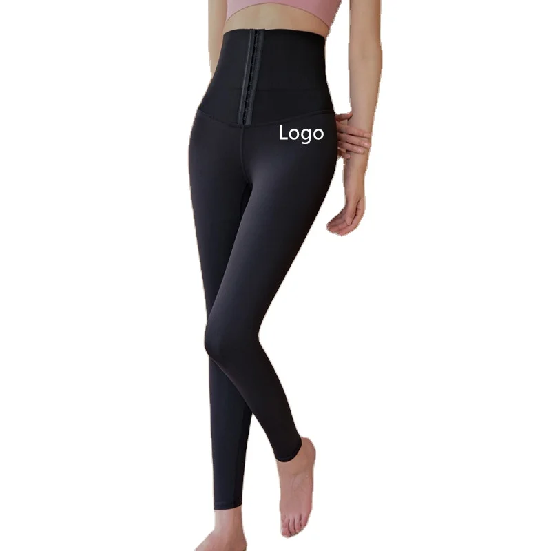 

Breathable Waist Trainer Corset Workout Clothing Sport Leggings Women Fitness High Waist Yoga Leggings, As show
