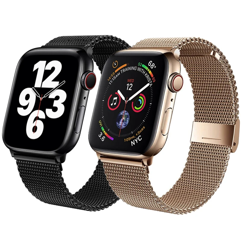 

Milanese Loop Stainless Mesh Steel Watch Straps For iWatch, Magnetic Wrist Band For Apple Watch SE 6 5 4 3 2 1, Multi color