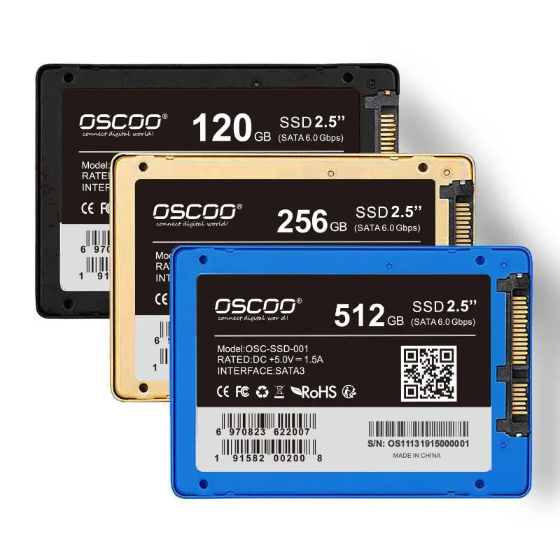

OSCOO SSD Hard drives Super High Speed 560MB/s Internal Hard Disk For PC Laptop Notebook Solid State Drive 120GB 240GB 480GB, Blue / gold / black