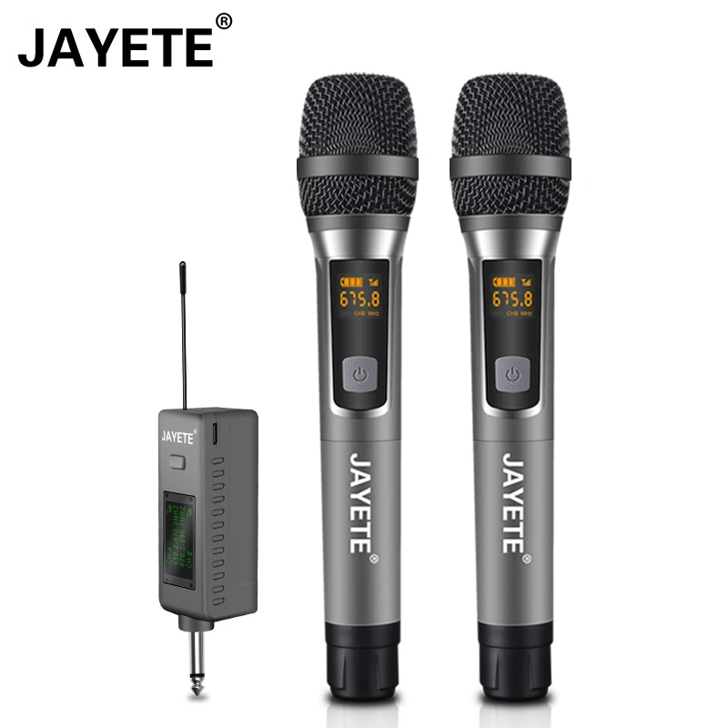 

Wholesale Universal handheld Wireless Microphone Clip on mike Professional Audio UHF Microphone with Rechargeable Receiver