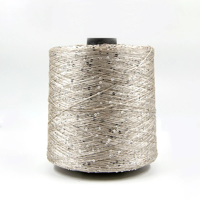 
COOMAMU New Bobbins Yarn Sequins Knitting Yarn Polyester Blend Yarn for Weaving 