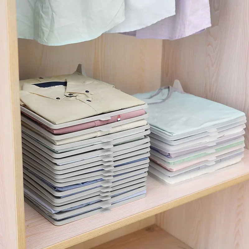 

Closet Organizer and Shirt Folder | Regular Size, 8/10/20-Pack, Tee Shirt Organizer Clothing Dividers, Black and white