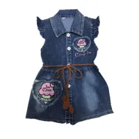 

2019 Kids Girls Spring Autumn Casual Clothing Sleeveless Vest Denim Suits