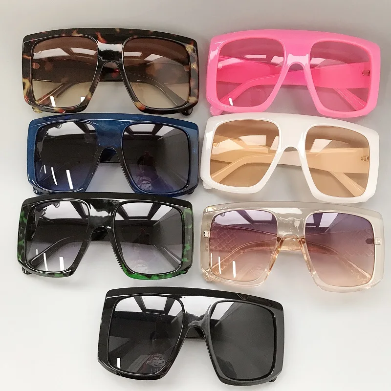 

New Sunglasses -Women Square Oversized Sunglasses Women Fashion Sun Glasses Lady Brand Designer Vintage Shades Gafas Oculos, Custom colors