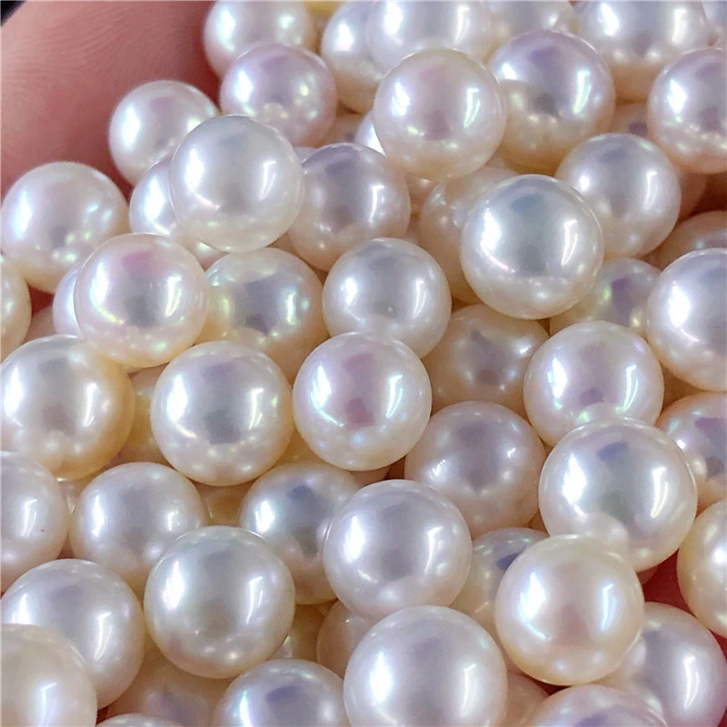 

China 3A natural Round Loose excellent Quality White Round half hole Freshwater Pearl new style hot sale In 2020