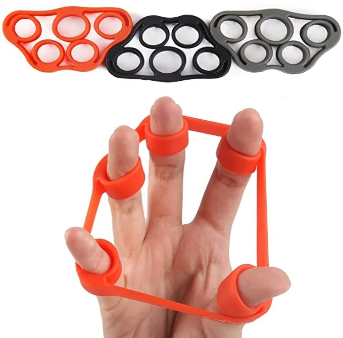 

Cuten OEM high quality Exerciser Hand Strengthener Trainer Hand Gripper Adjustable Silicone Finger Trainer Stretchers, Orange, gray, black,