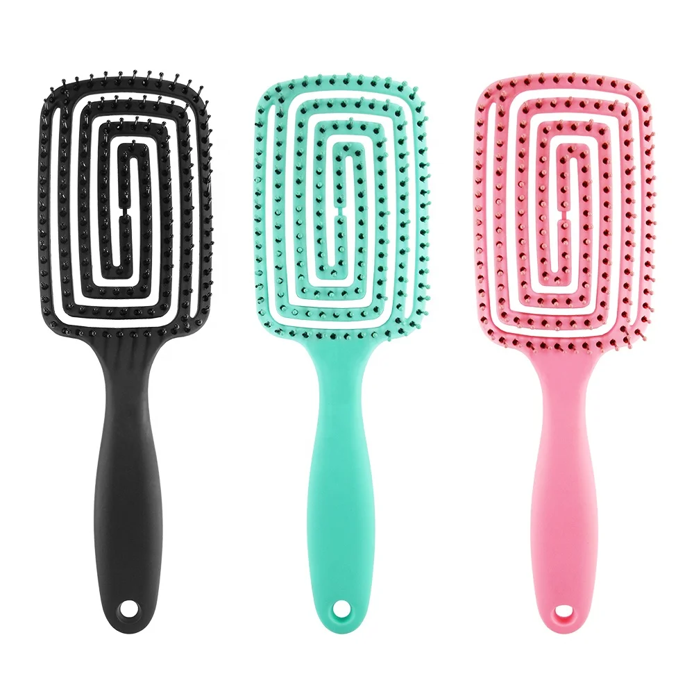 

Curved Vented Styling Hair Brush, Detangling Thick Hair Massage Blow Drying Brush, Customized color