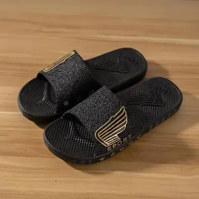 

Soft-soled household summer household bathroom beach slippers for men, As picture