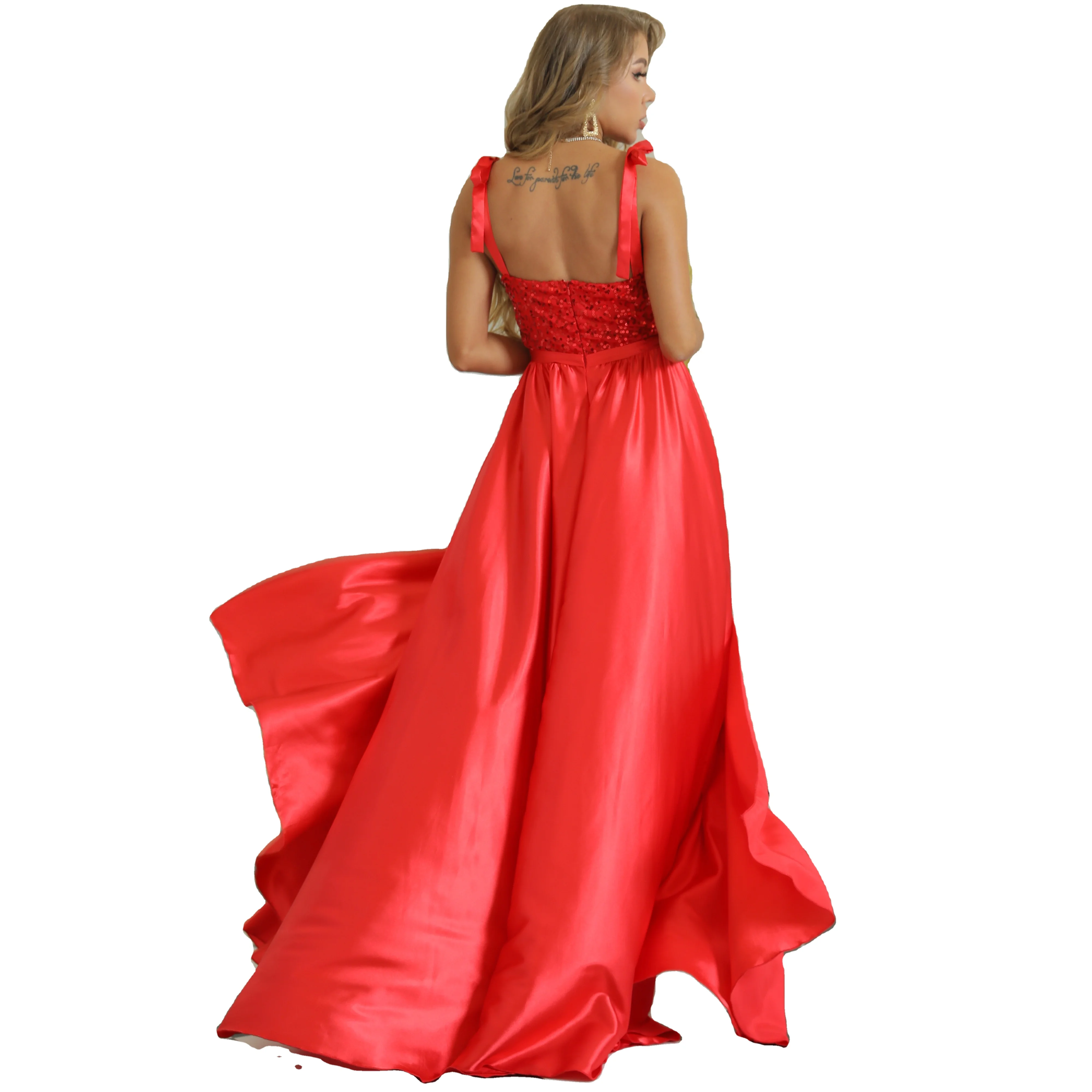 

New Years Eve Winter Celebrity Sequins Evening Dresses Red Spaghetti Strap High Waist Split Long Prom Party Gowns Wedding Robes, Picture color