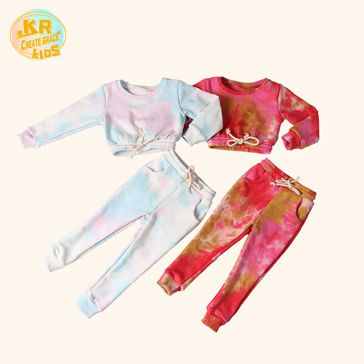 

Baby outfit kids sweatsuit stacked pants tie-dye baby girls clothing set kids jogger sweatsuit for boys and girls