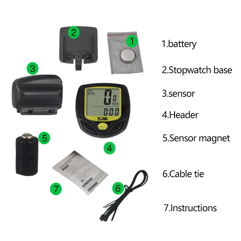 
SD-548C1 Manual No Luminous Wireless Bicycle Stopwatch Multifunction For Cycling Equipment 