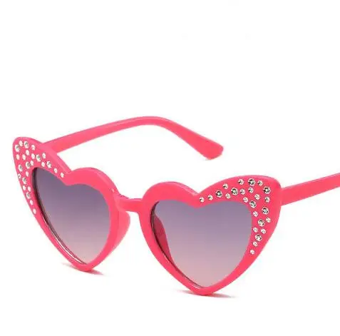 

Qmoon 2020 Baby Heart Shaped Sunglasses Kids Diamond Bling Sunglasses for Kids