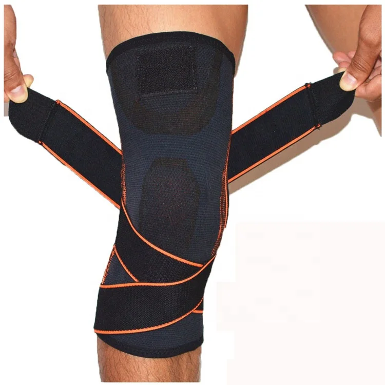 

high Elastic Basketball Knee Support Bracket Knee pad Adjustable Patella Knee Brace, Orange, green
