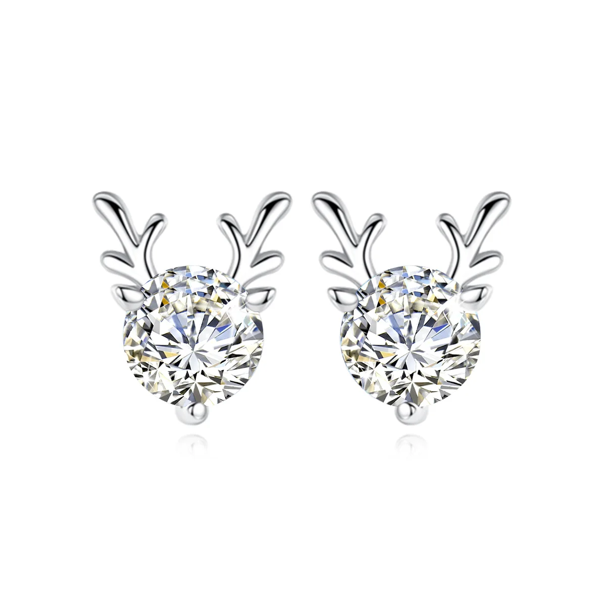 

Diamond Moissanite Earrings D Moissanite Earrings Pendientes Mujer Classic Design Elk 14k White Gold 2ct Round VVS White Trendy