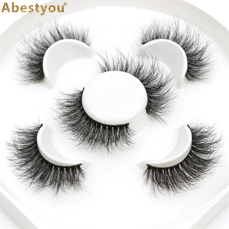 

Abestyou 8D 3in1 Mink Lashes Faux Eyelashes Mink False Eyelashes Dramatic Volume Lashes Eyelash Extension for Makeup, Black