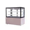 Two layer heat-reflecting glass door square cake display showcase