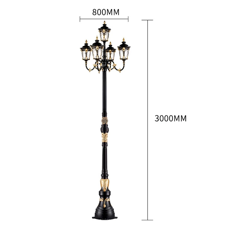 Factory European Style 2M 3M aluminum yard street garden pole light