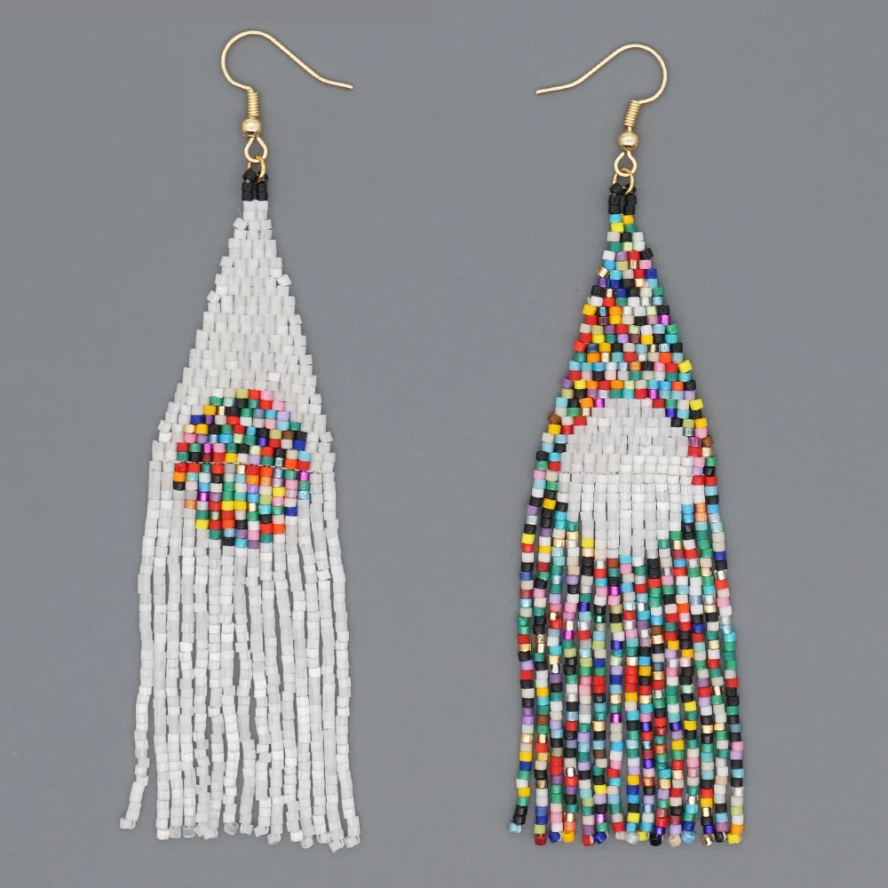 

Go2boho Miyuki Earring 2022 Summer Fashion Beads Sun Jewellery Colorful Beads Bohemian Luxury Fringe Earrings For Women