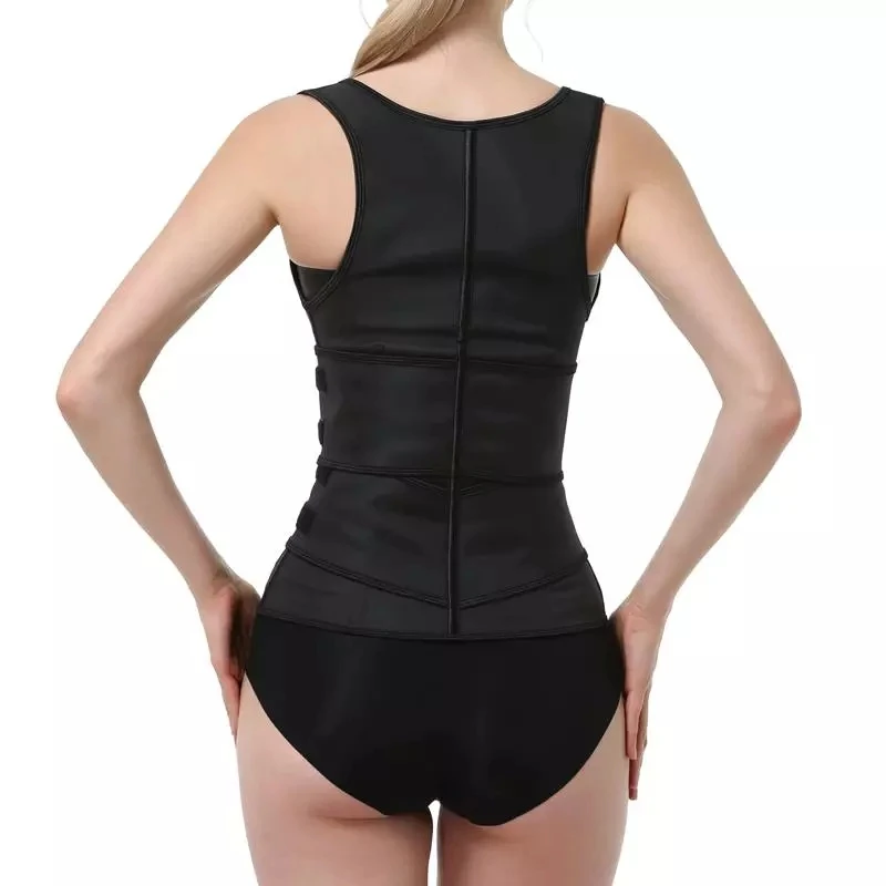 

Women slimming waist trainer vest corset shapewear body shaper tummy control weight lose Fajas, Black