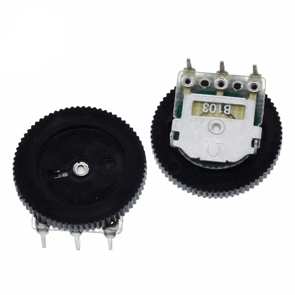B103 Potentiometer 16x2mm 10k Ohm Double Dial Taper Volume Wheel Duplex