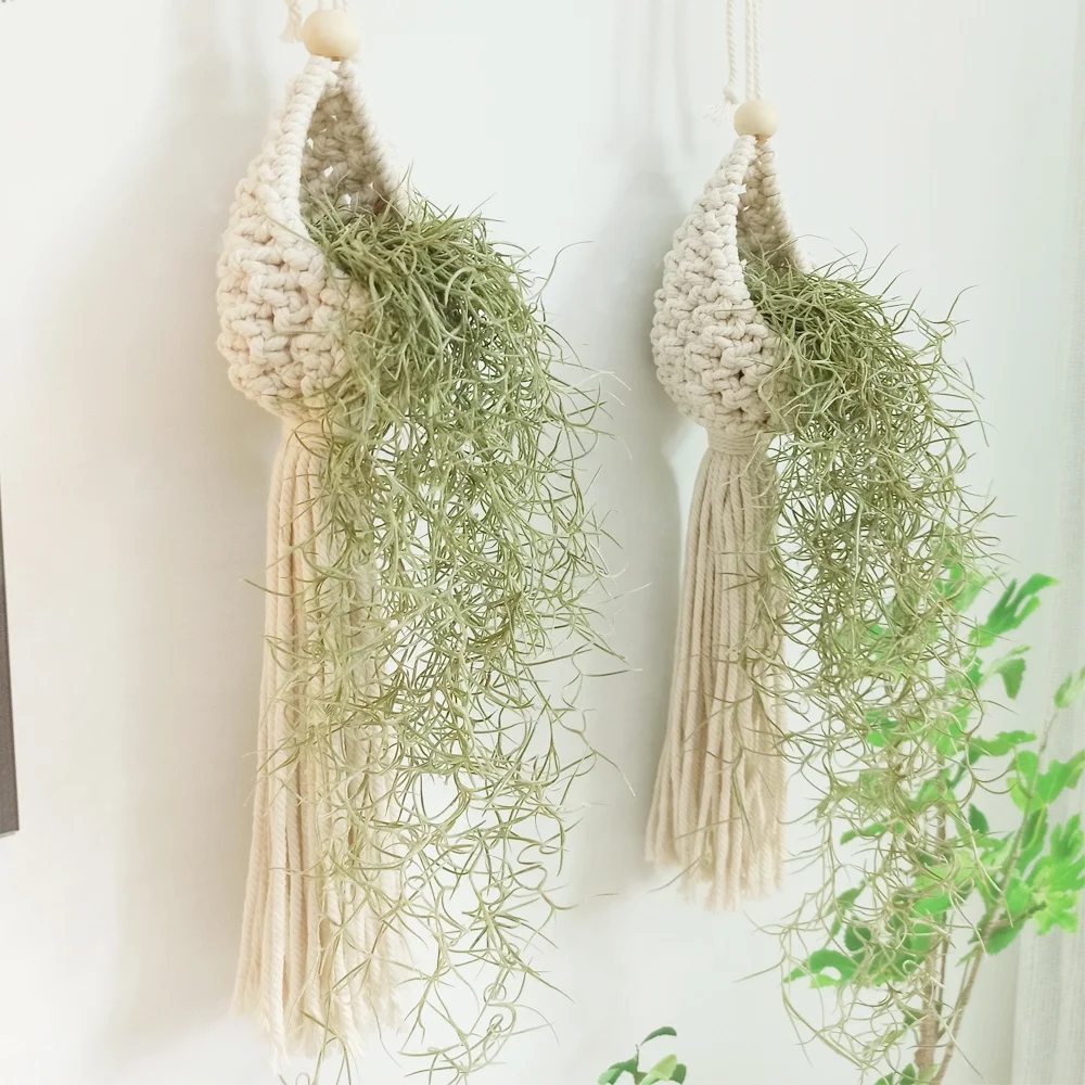 

2021 boho decor Macrame Plant Hangers Hanging Air Plants Holders